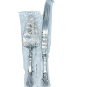 Ricci Stainless Brushed Wedding Cake Knife and Spatula Set
